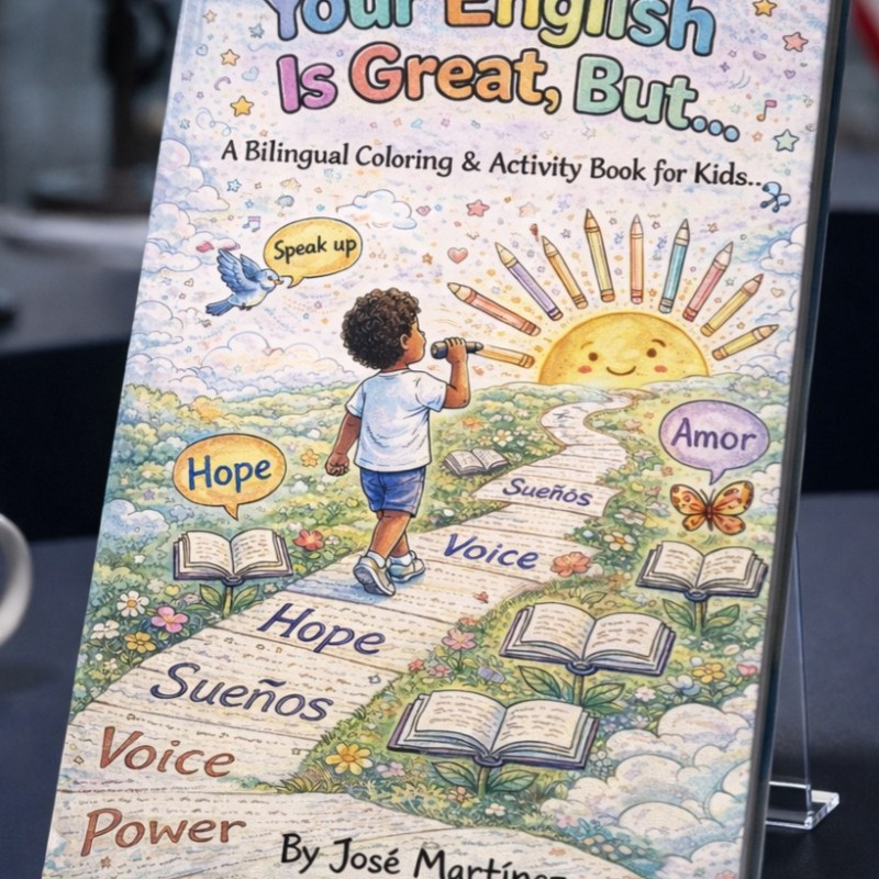 José Martínez expande Your English Is Great, But… con una edición bilingüe de colorear y actividades para niños