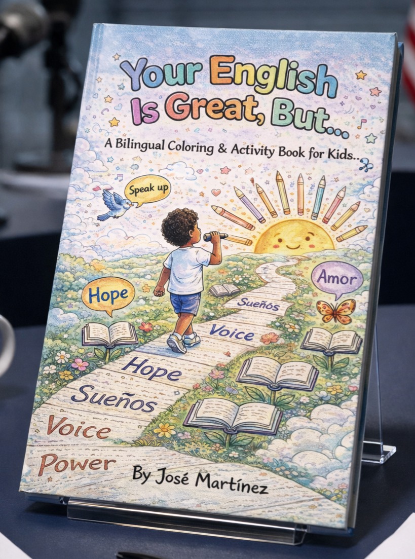 José Martínez expande Your English Is Great, But… con una edición bilingüe de colorear y actividades para niños